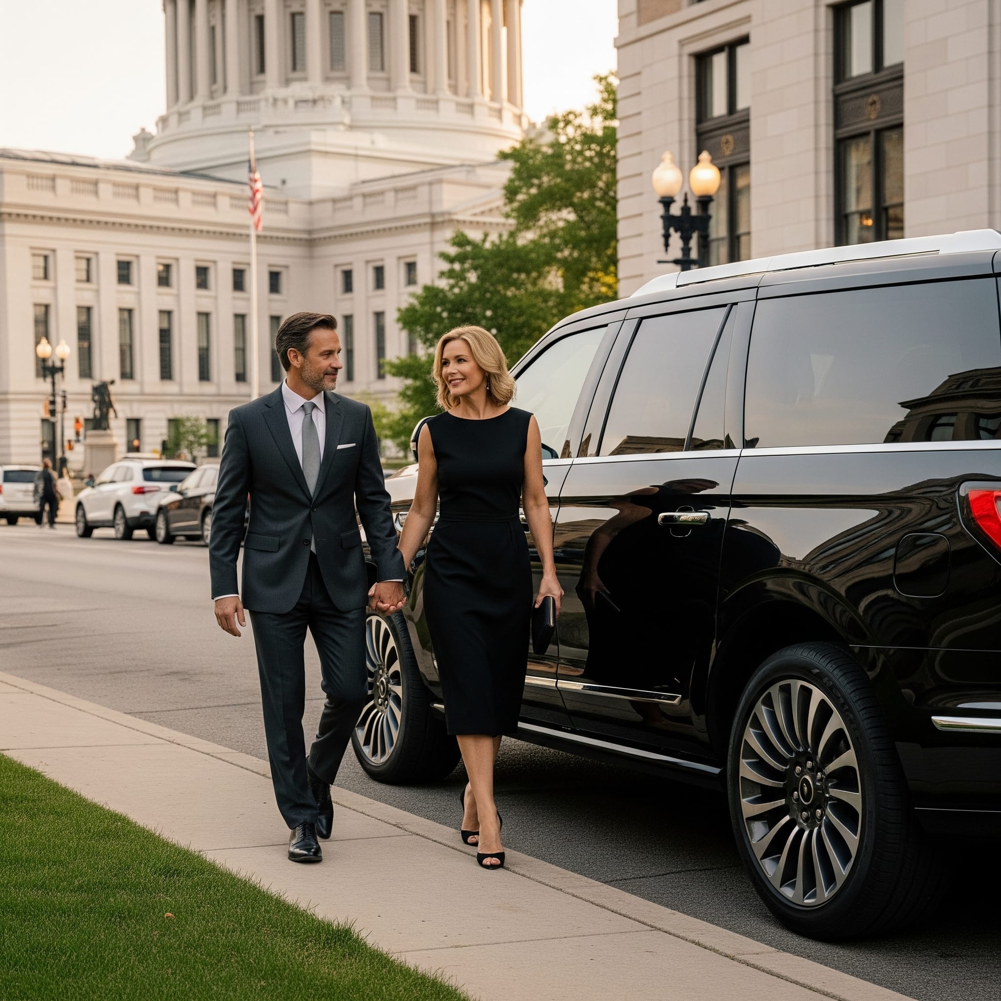 Business travel limo near Wisconsin Capitol Business travel limo near Wisconsin Capitol