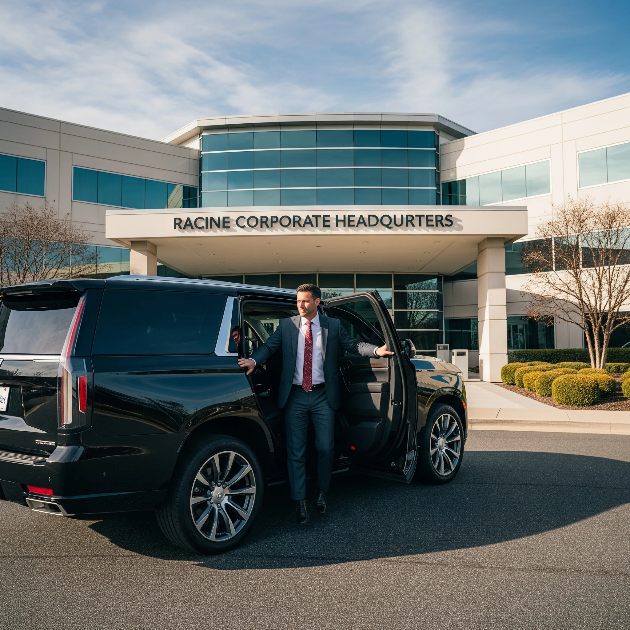 Executive and business airport transfer from Racine corporate hub