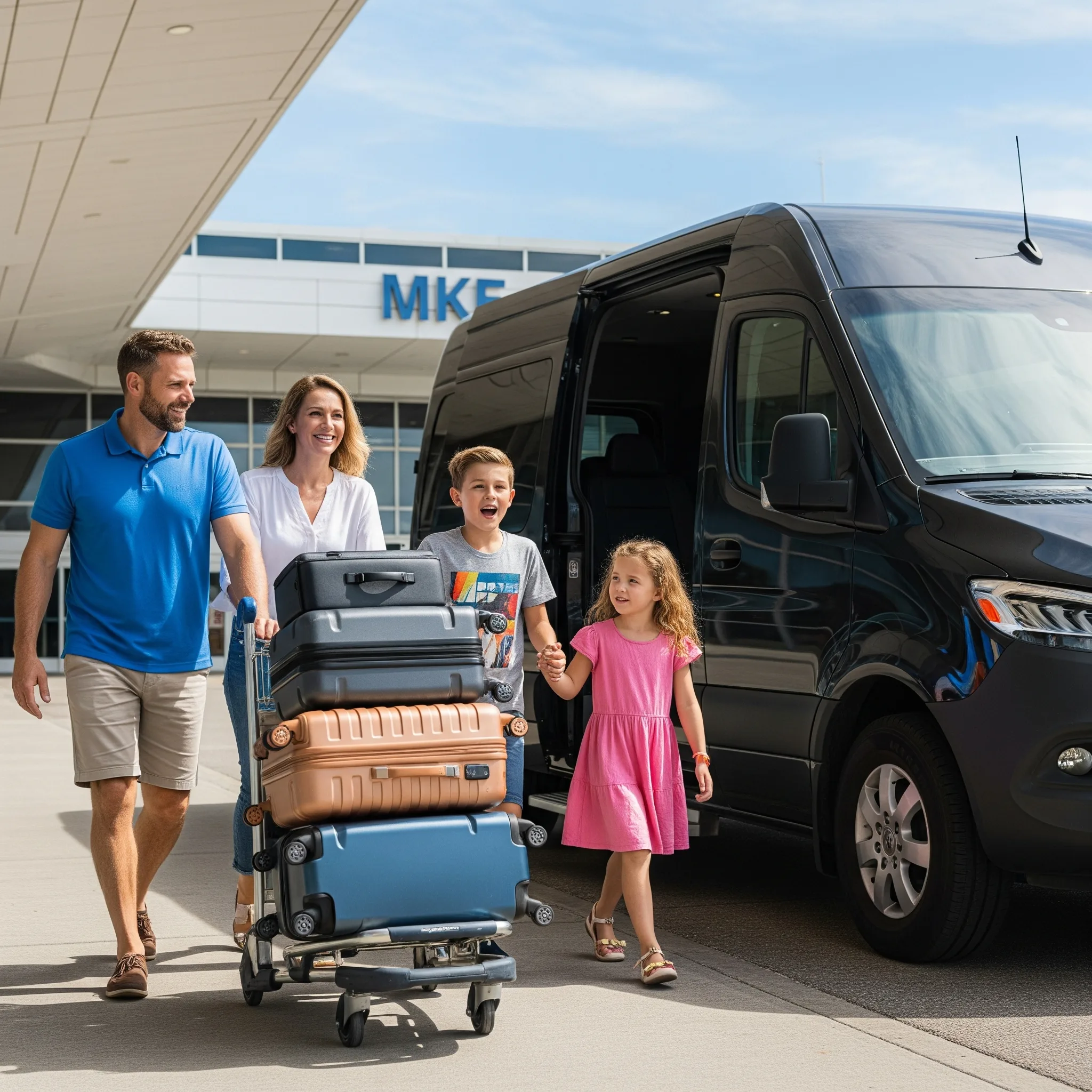 Executive black car service in Eau Claire city center