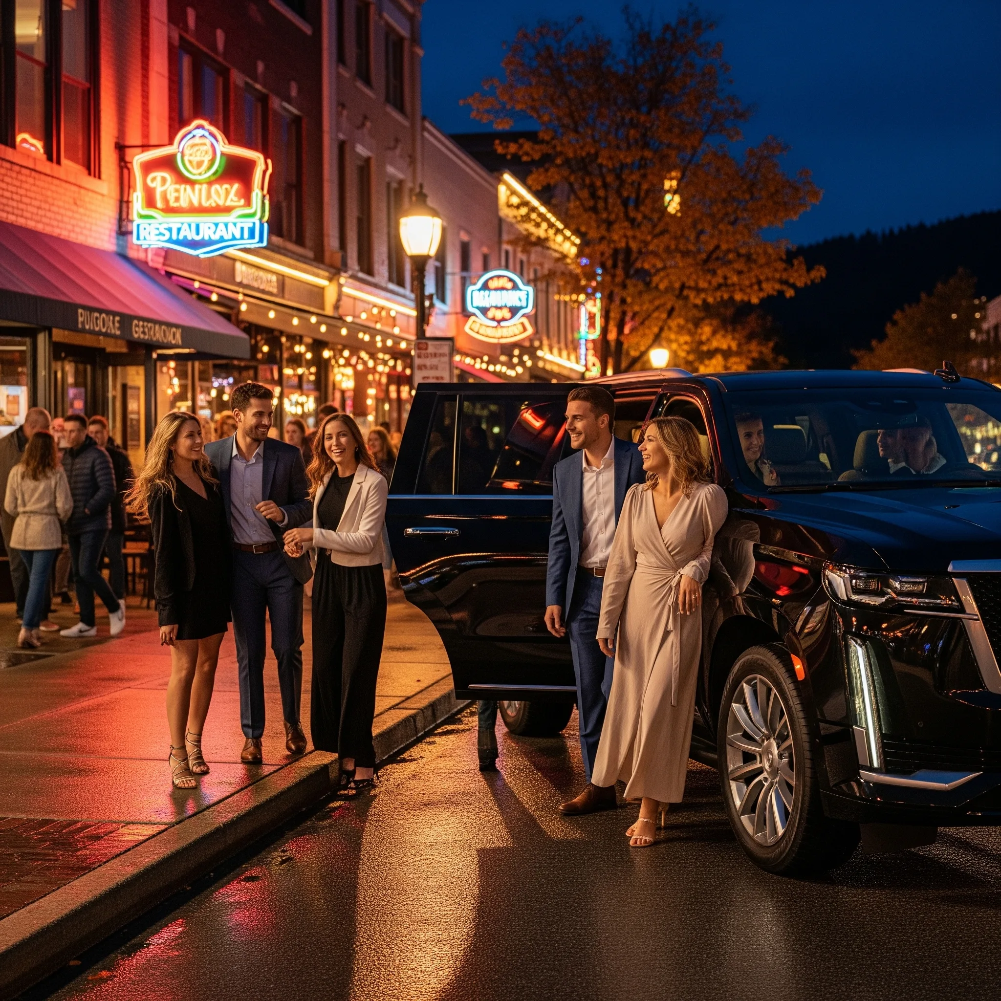Group of Friends with Limo In Lake Geneva Wisconsin