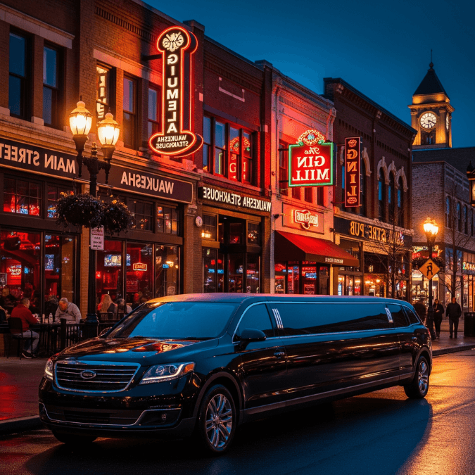 black mkt stretch limousine for weddings in lake geneva wisconsin