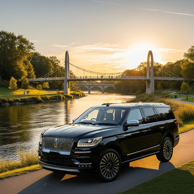 lincoln navigator airport limo pickup at green bay austin straubel airport