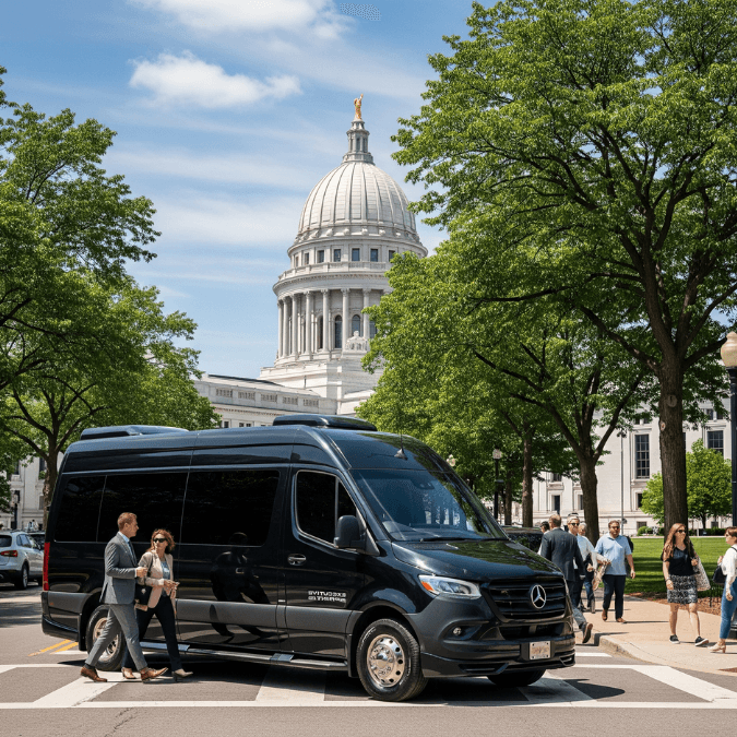 mercedes sprinter limo for group travel in appleton wi