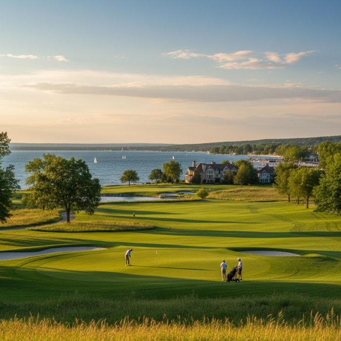 Geneva National golf course with lake views