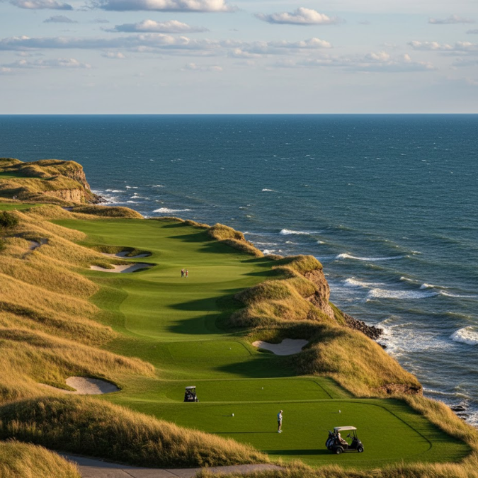 Wisconsin Travel Guide - Whistling Straits golf course with Lake Michigan cliffs
