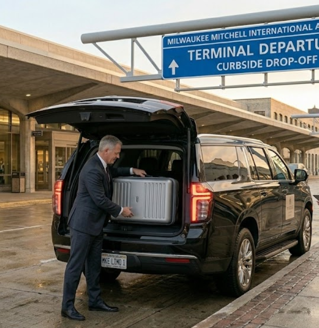 Black SUV to Milwaukee Airport