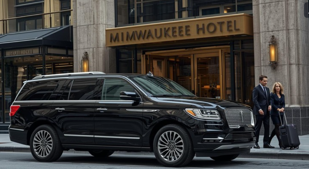 Pfister hotel to MKE black car