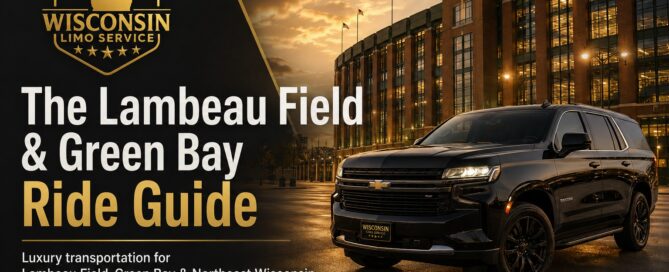 Lambeau Field limo service — Wisconsin Limo Service Sprinter and luxury SUV Packers game-day rides from Milwaukee, Madison, Chicago and all Wisconsin with tailgate cargo and postgame pickup