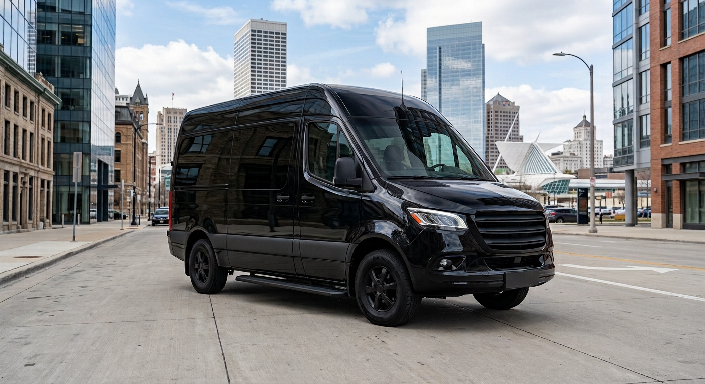 Sprinter Van Limo Black Car in Madison Wisconsin
